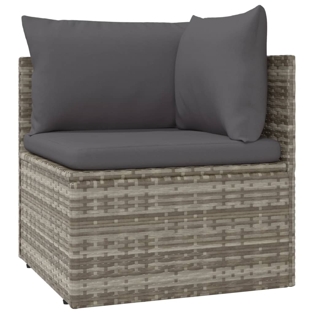 12 Piece Patio Lounge Set with Cushions Gray Poly Rattan - Soothe Seating