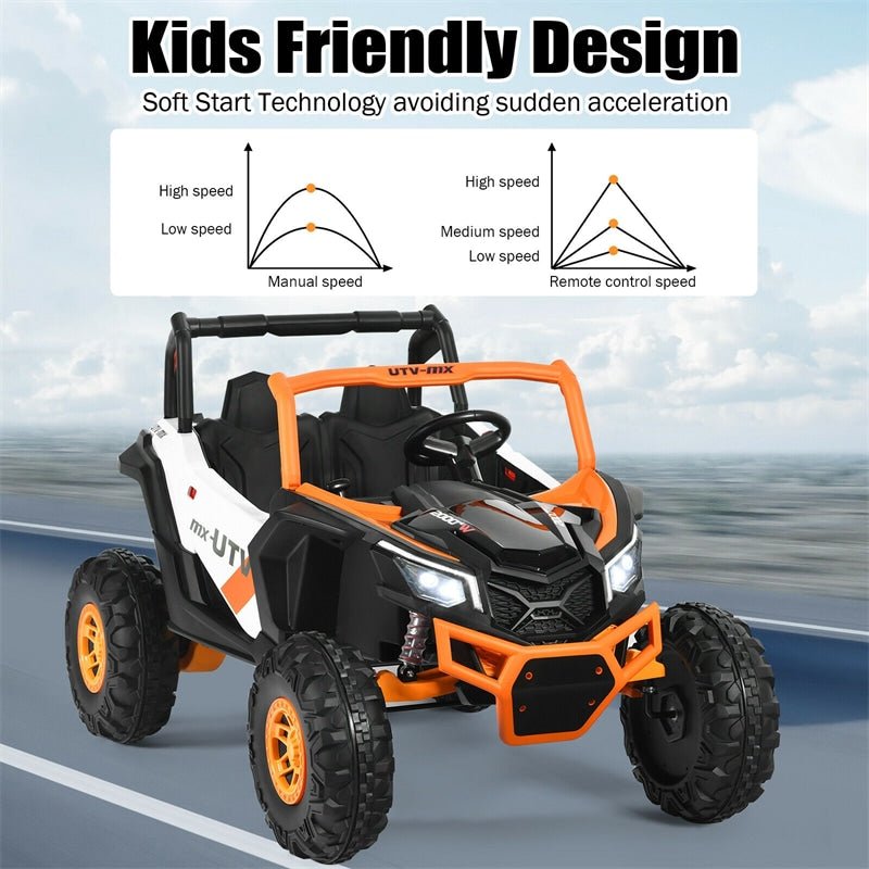 12V 2-Seater Kids Electric Ride-On SUV Off-Road UTV Car with Remote Control - Soothe Seating