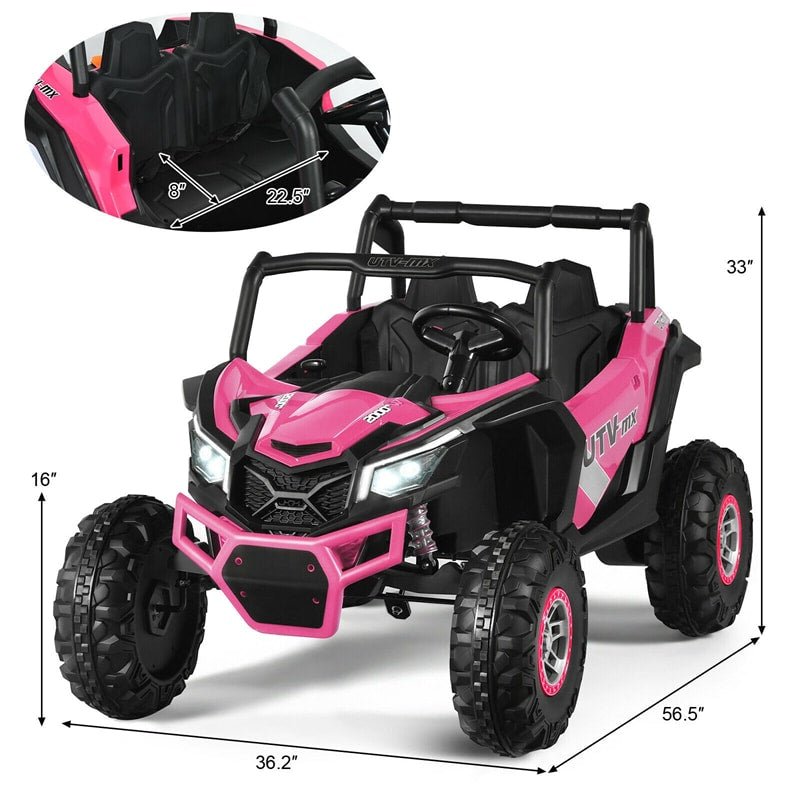 12V 2-Seater Kids Electric Ride-On SUV Off-Road UTV Car with Remote Control - Soothe Seating