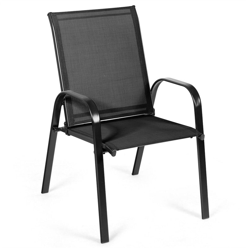 2 PCS Patio Chairs Outdoor Dining Chairs with Breathable Fabric & Steel Frame - Soothe Seating