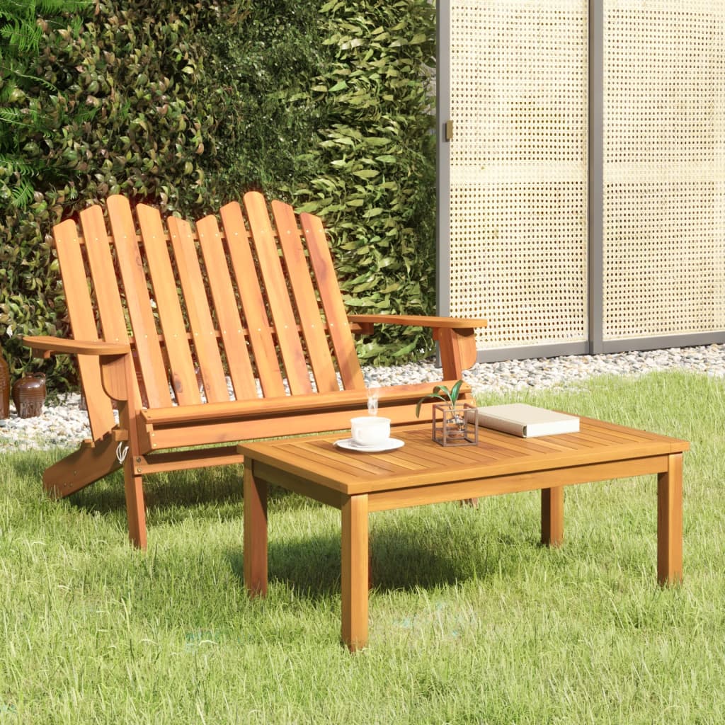 2 Piece Adirondack Patio Lounge Set Solid Wood Acacia - Soothe Seating