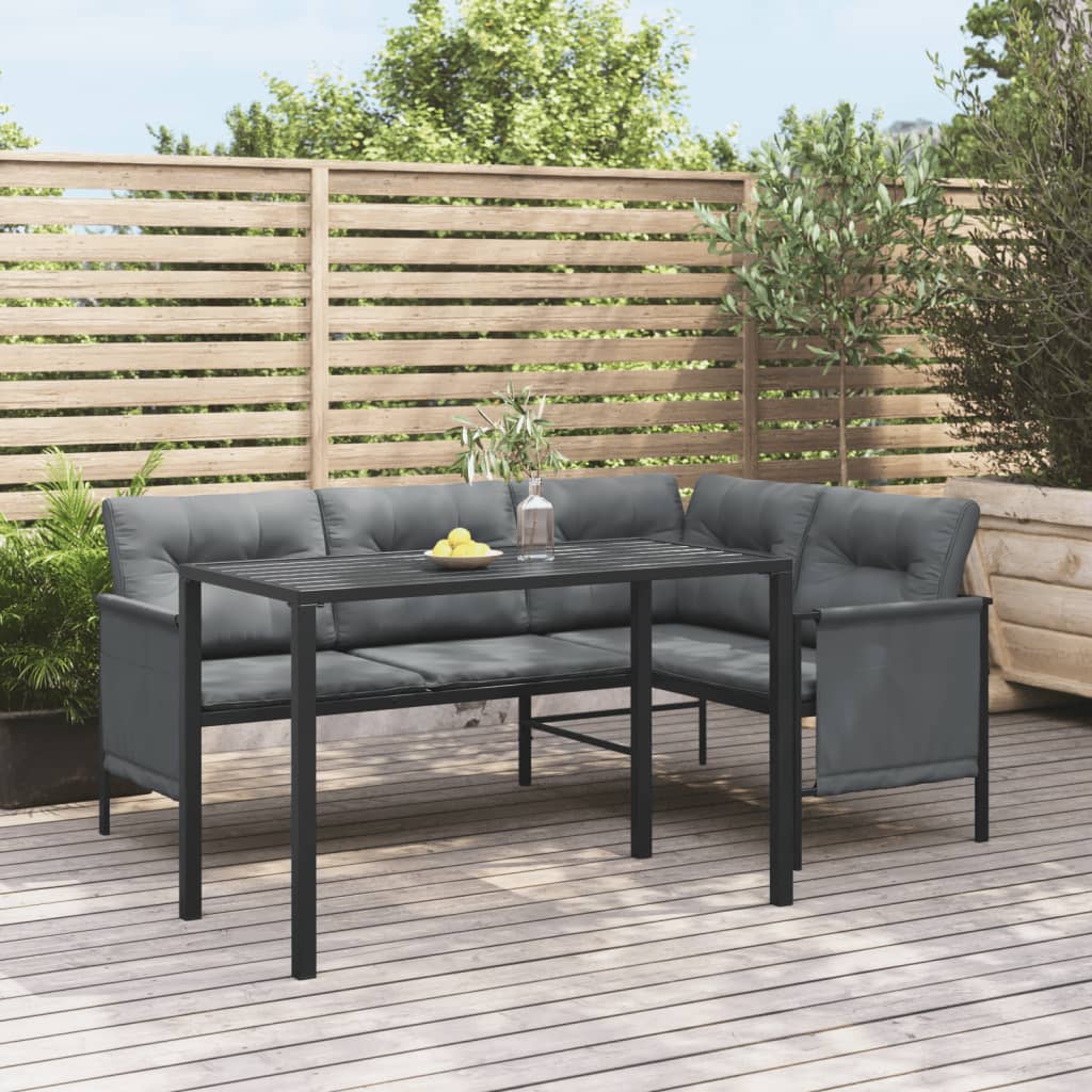 2 Piece Patio Dining Set Anthracite Steel - Soothe Seating