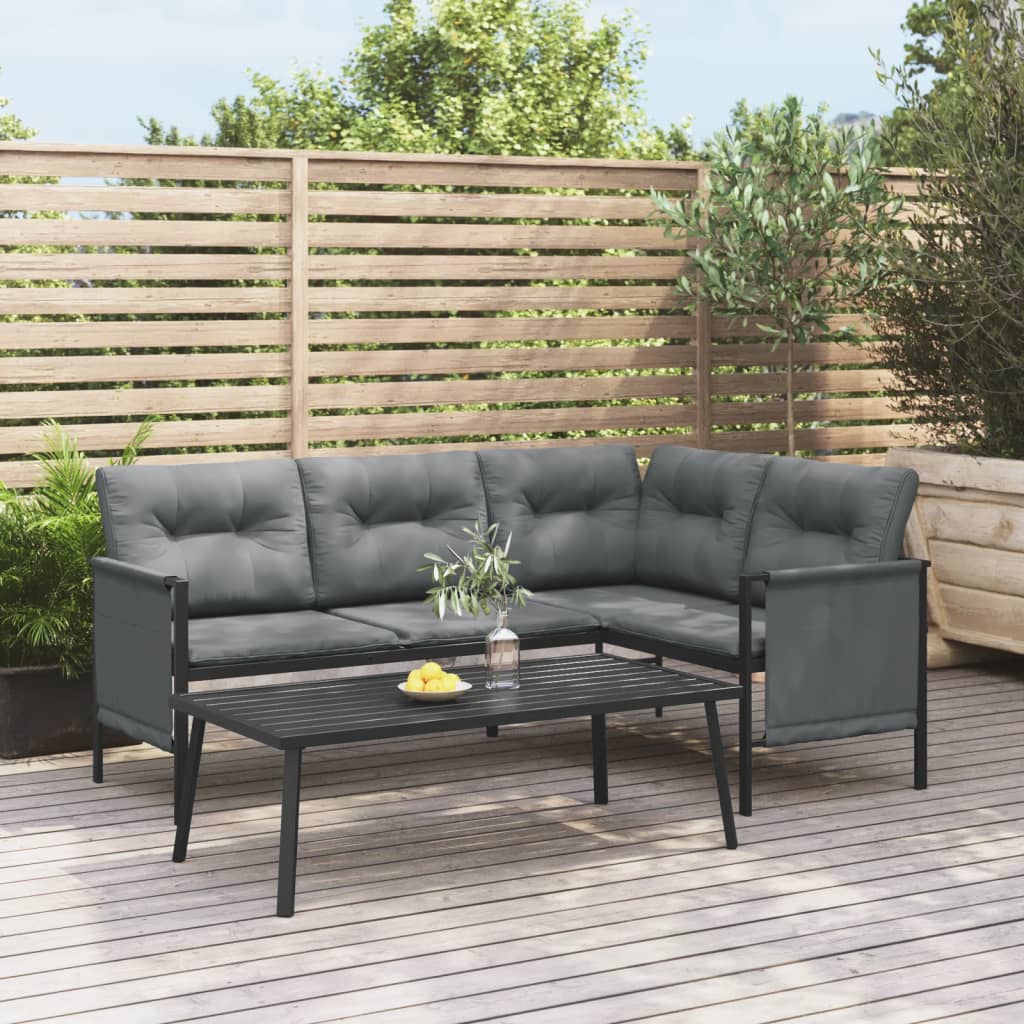 2 Piece Patio Lounge Set Anthracite Steel - Soothe Seating