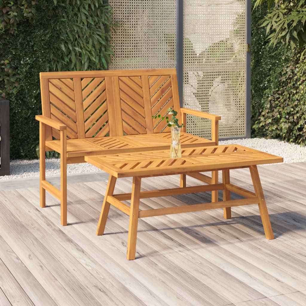 2 Piece Patio Lounge Set Solid Wood Acacia - Soothe Seating