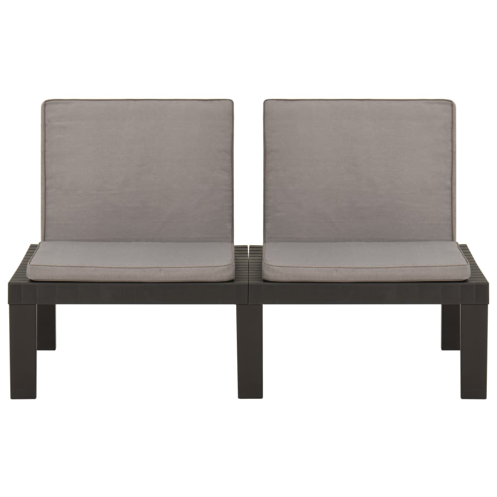 2 Piece Patio Lounge Set with Cushions Plastic Gray - Soothe Seating