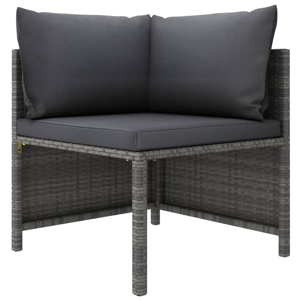 2 Piece Patio Sofa Set with Cushions Gray Poly Rattan - Soothe Seating