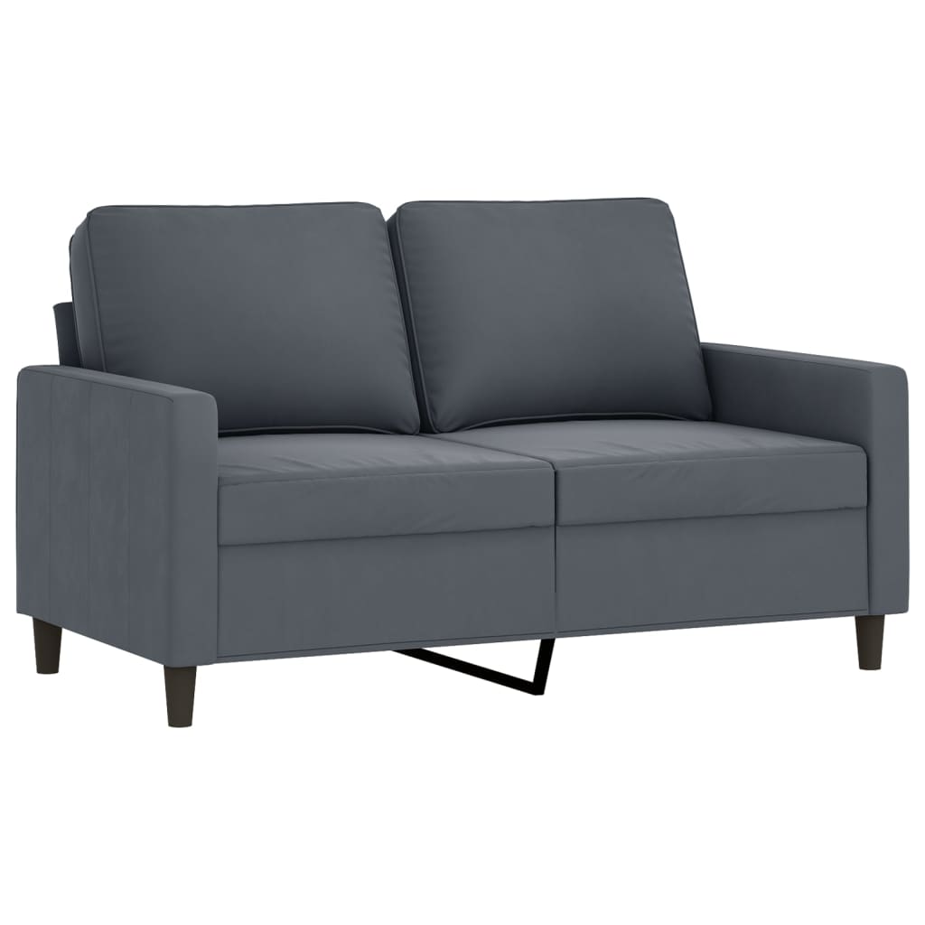 2 Piece Sofa Set with Cushions Dark Gray Velvet - Soothe Seating