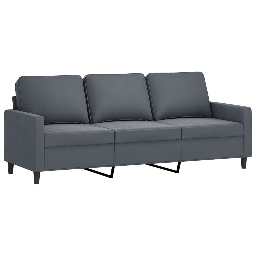 2 Piece Sofa Set with Cushions Dark Gray Velvet - Soothe Seating