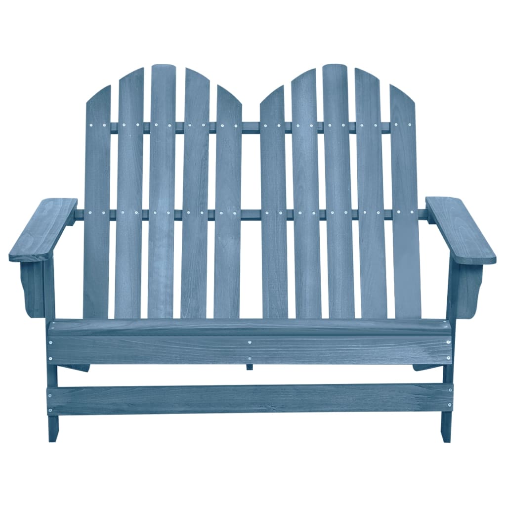 2-Seater Patio Adirondack Chair Solid Wood Fir Blue - Soothe Seating