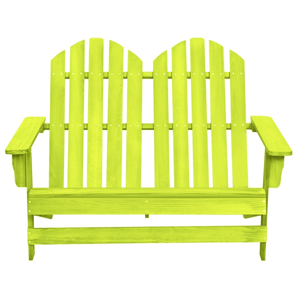 2-Seater Patio Adirondack Chair Solid Wood Fir Green - Soothe Seating