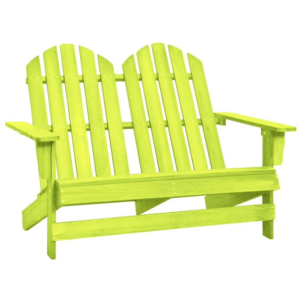 2-Seater Patio Adirondack Chair Solid Wood Fir Green - Soothe Seating