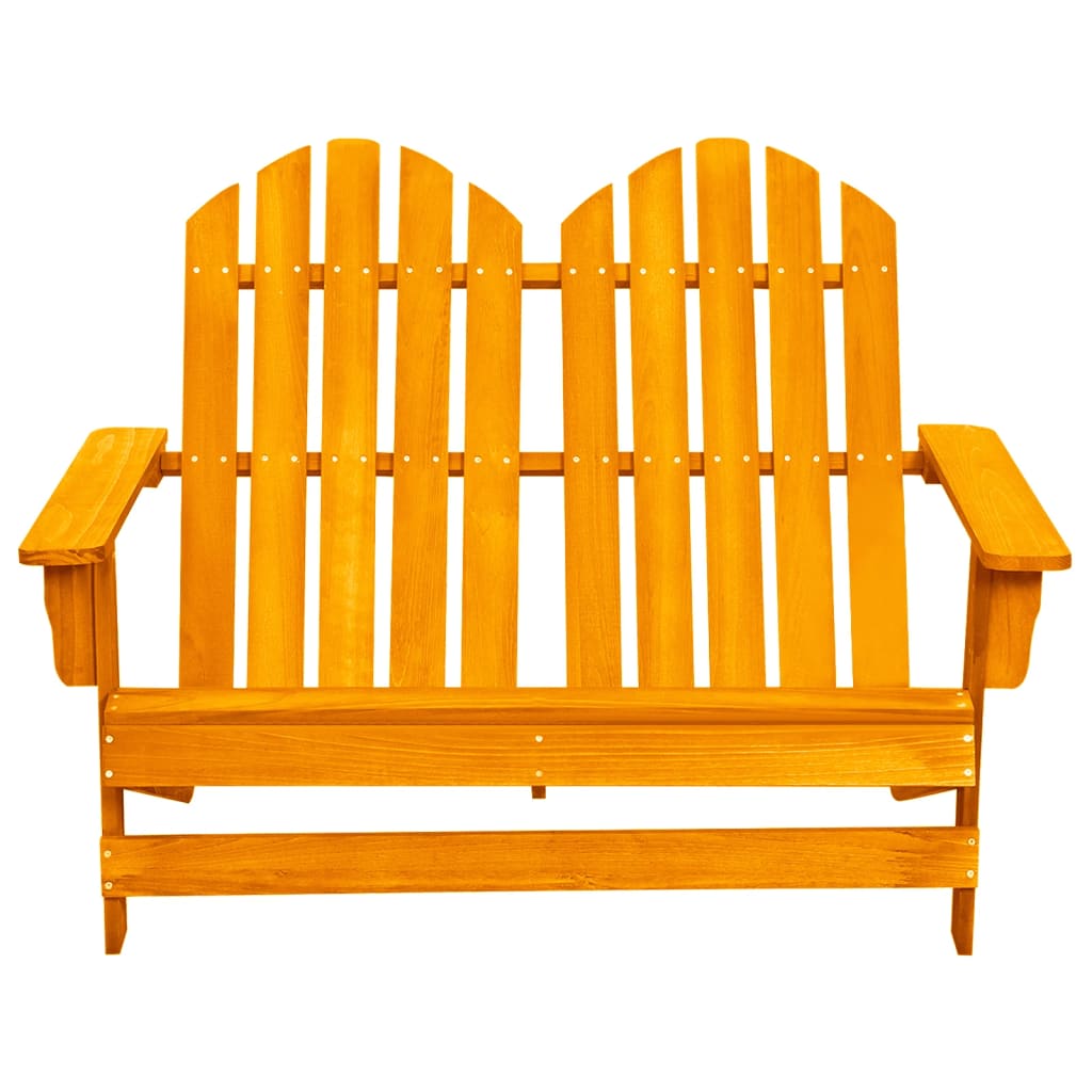 2-Seater Patio Adirondack Chair Solid Wood Fir Orange - Soothe Seating