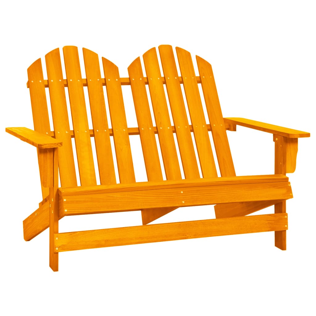 2-Seater Patio Adirondack Chair Solid Wood Fir Orange - Soothe Seating