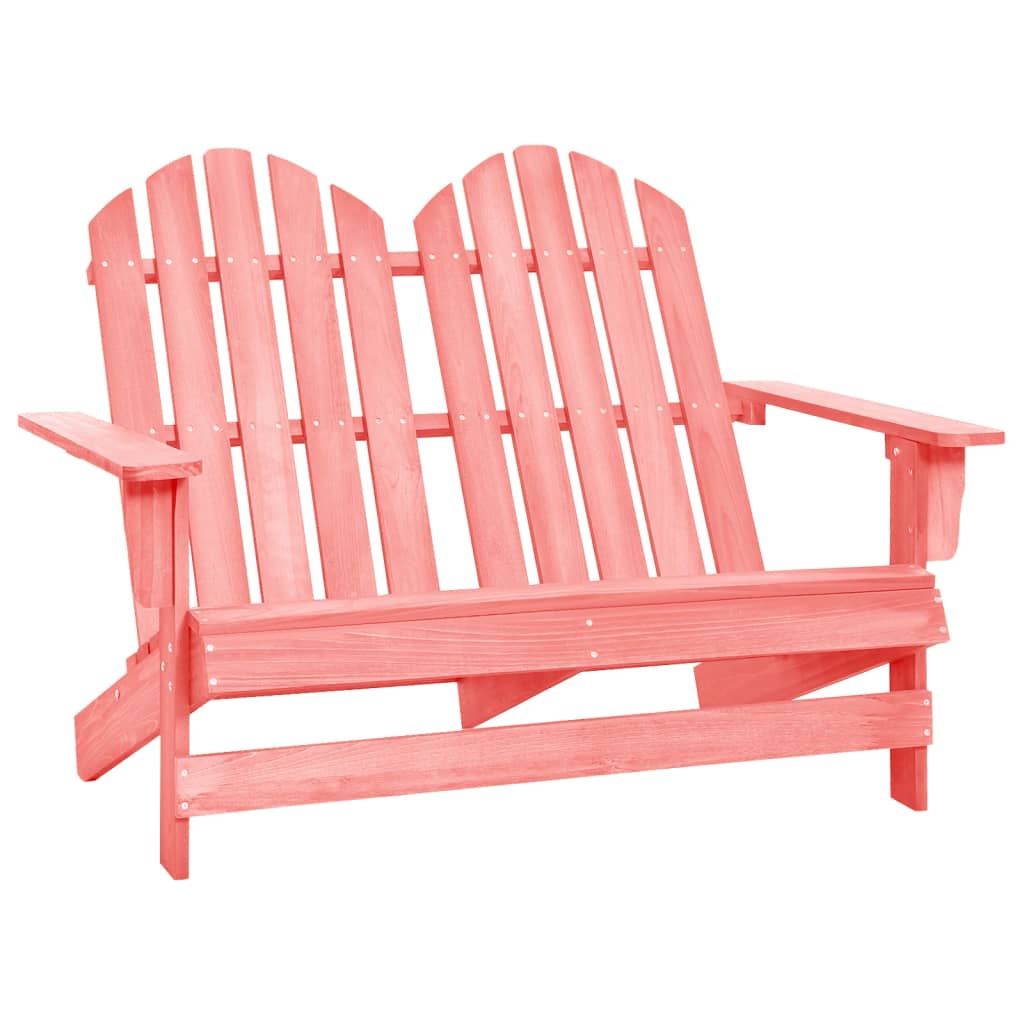 2-Seater Patio Adirondack Chair Solid Wood Fir Pink - Soothe Seating