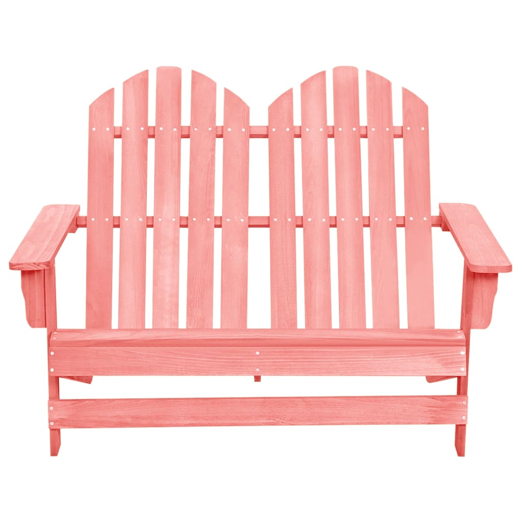 2-Seater Patio Adirondack Chair Solid Wood Fir Pink - Soothe Seating