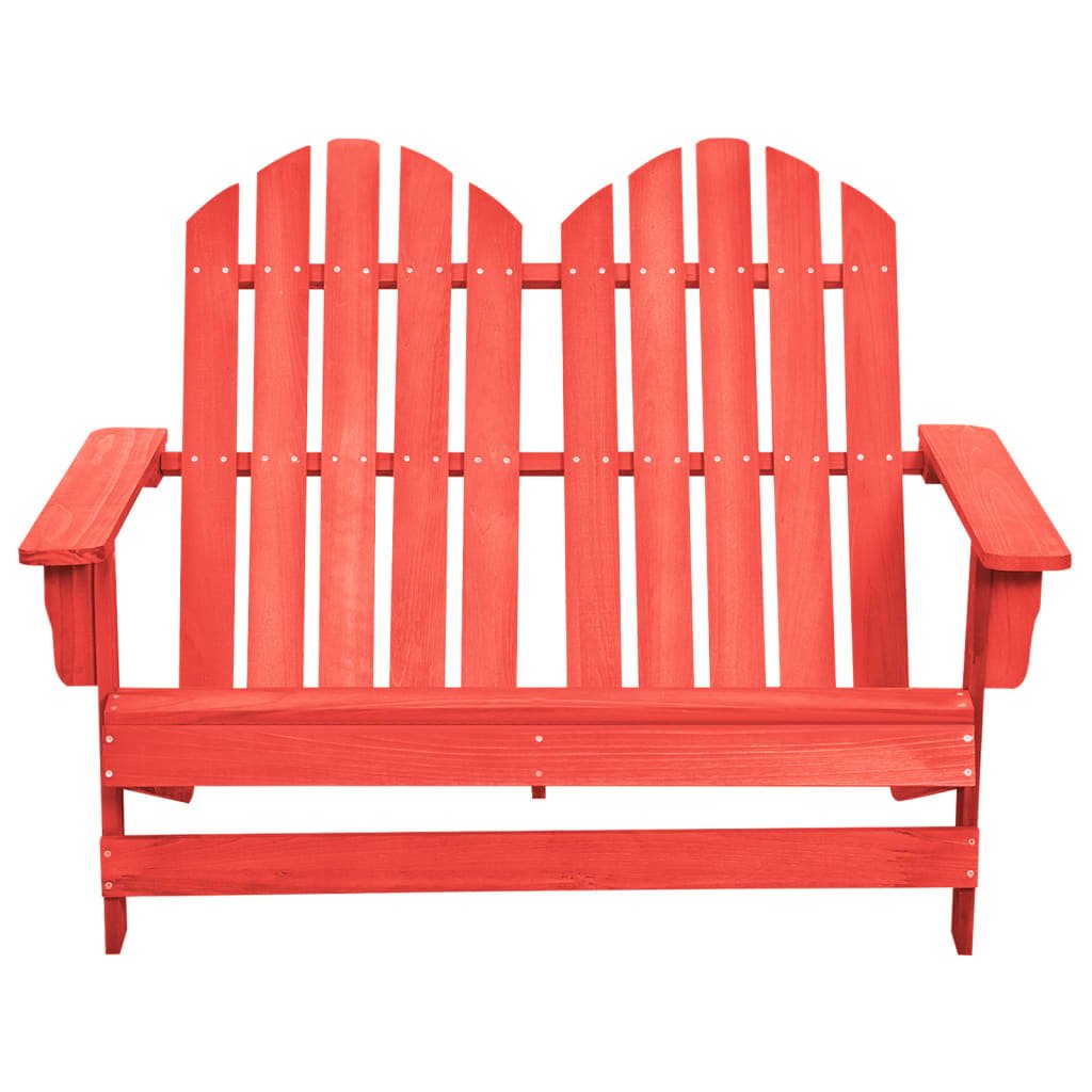 2-Seater Patio Adirondack Chair Solid Wood Fir Red - Soothe Seating