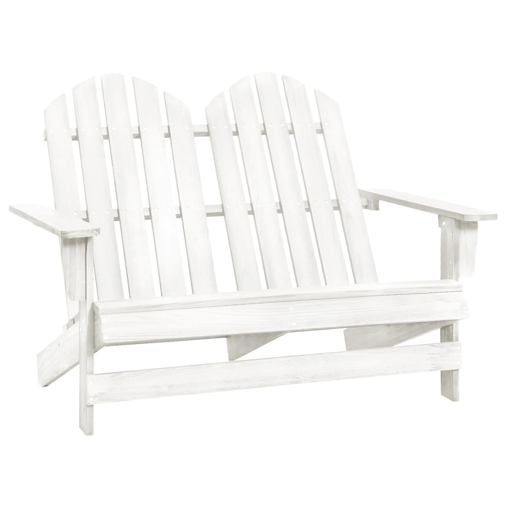 2-Seater Patio Adirondack Chair Solid Wood Fir White - Soothe Seating