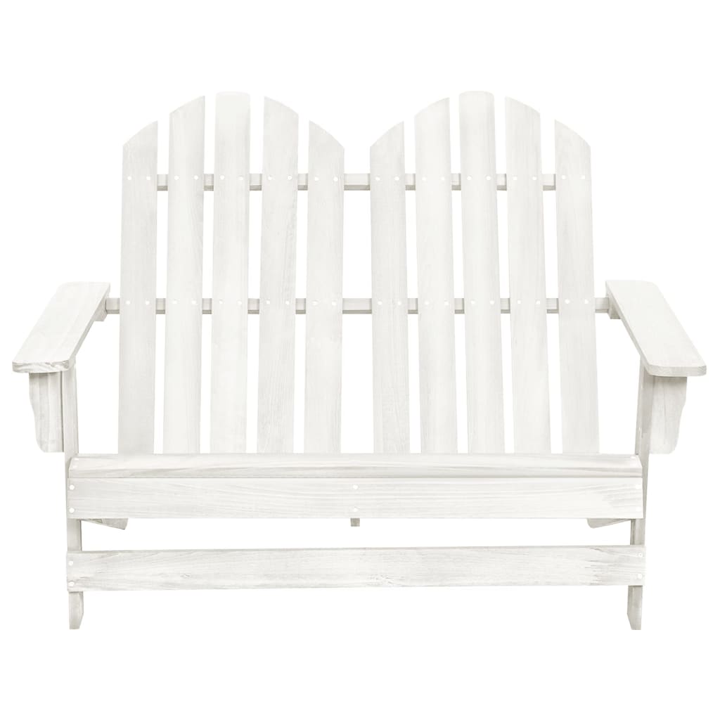 2-Seater Patio Adirondack Chair Solid Wood Fir White - Soothe Seating