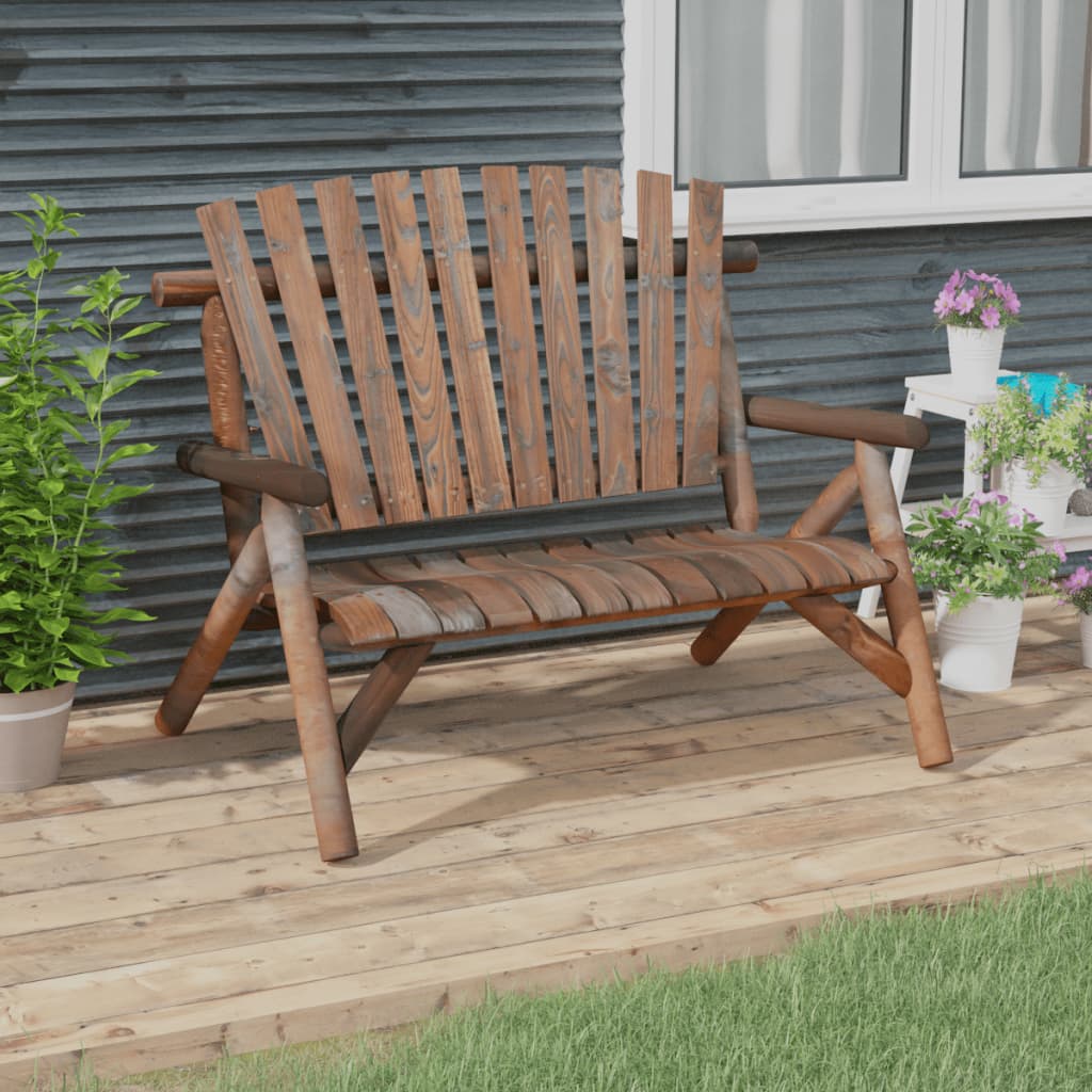 2-Seater Patio Bench 46.9"x33.5"x38.6" Solid Wood Spruce - Soothe Seating