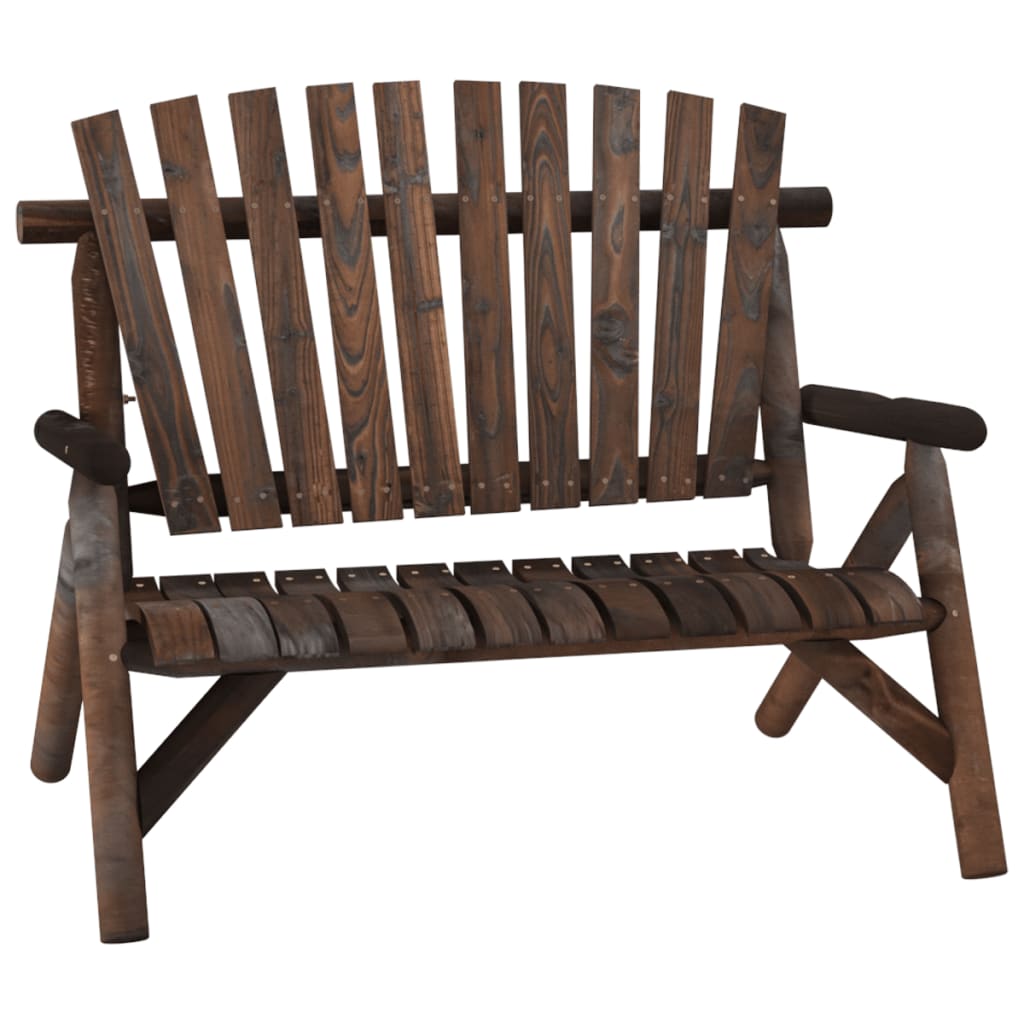 2-Seater Patio Bench 46.9"x33.5"x38.6" Solid Wood Spruce - Soothe Seating