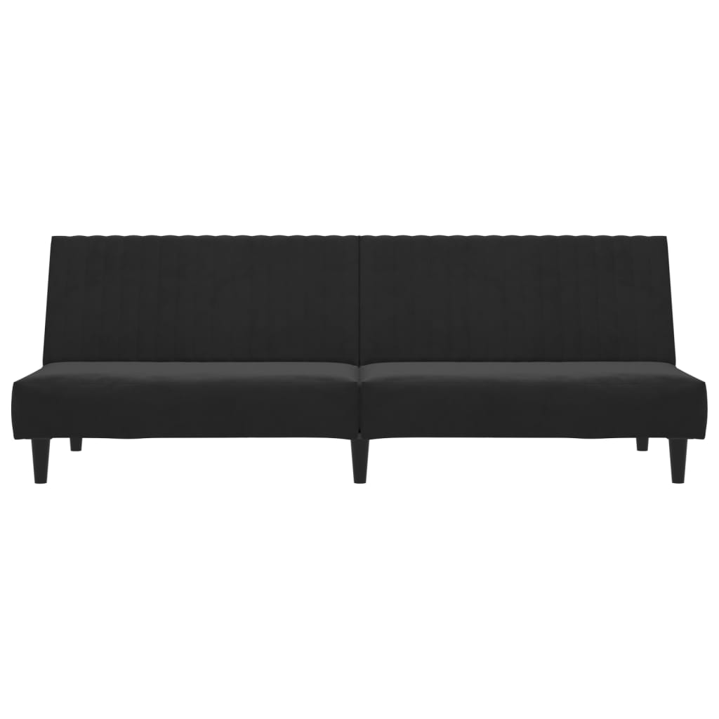 2-Seater Sofa Bed Black Velvet - Soothe Seating