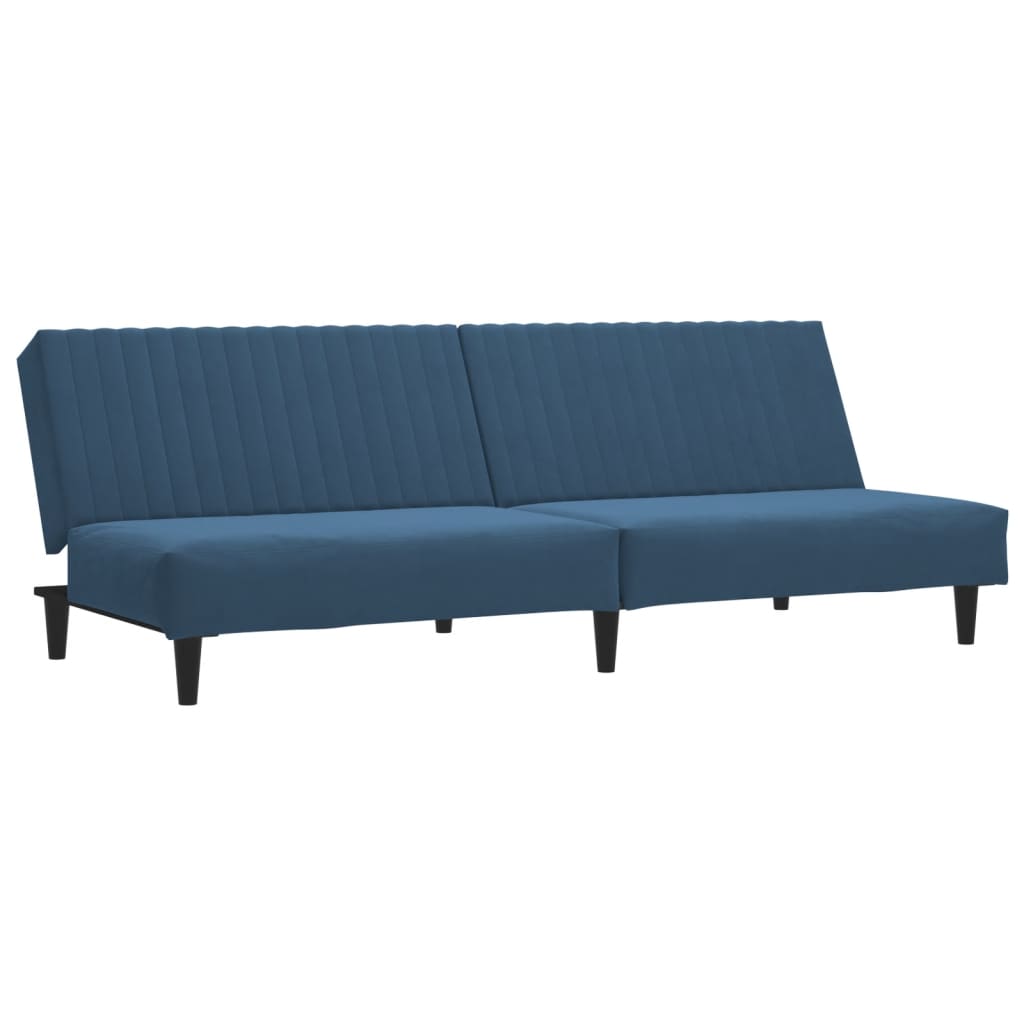 2-Seater Sofa Bed Blue Velvet - Soothe Seating