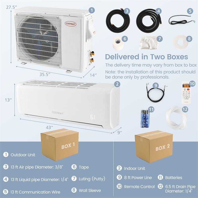 22000 BTU Mini Split Air Conditioner 21 SEER2 208-230V Ductless AC Unit with Heat Pump & Remote APP Control - Soothe Seating