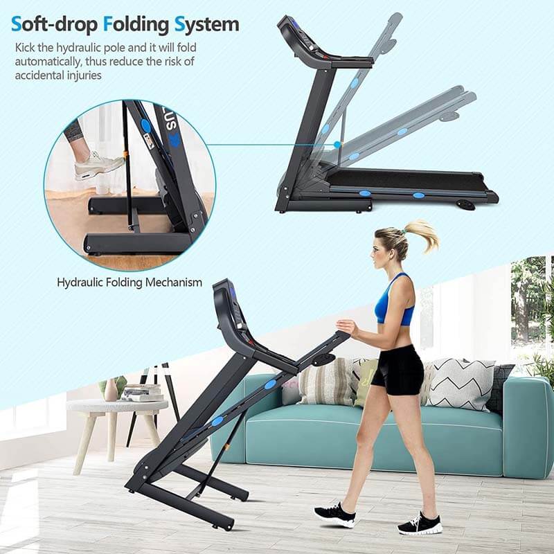 2.25 HP Electric Folding Treadmill Motorized Power Running Fitness Machine - Soothe Seating